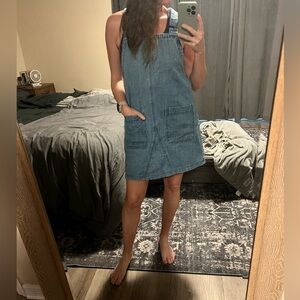 Denim Pinafore Dress - Blue